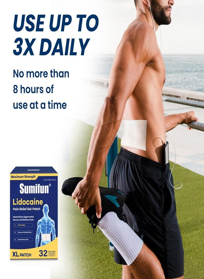 سوميفون لصقات سوميفن إكس إل ليدوكايين لتسكين الألم، 4% ليدوكايين، قوة قصوى، متوفرة بدون وصفة طبية، حجم كبير جدًا 4.72 بوصة × 7.87 بوصة لتغطية آلام الظهر الكاملة والمناطق الكبيرة، 32 لصقة - Image 5